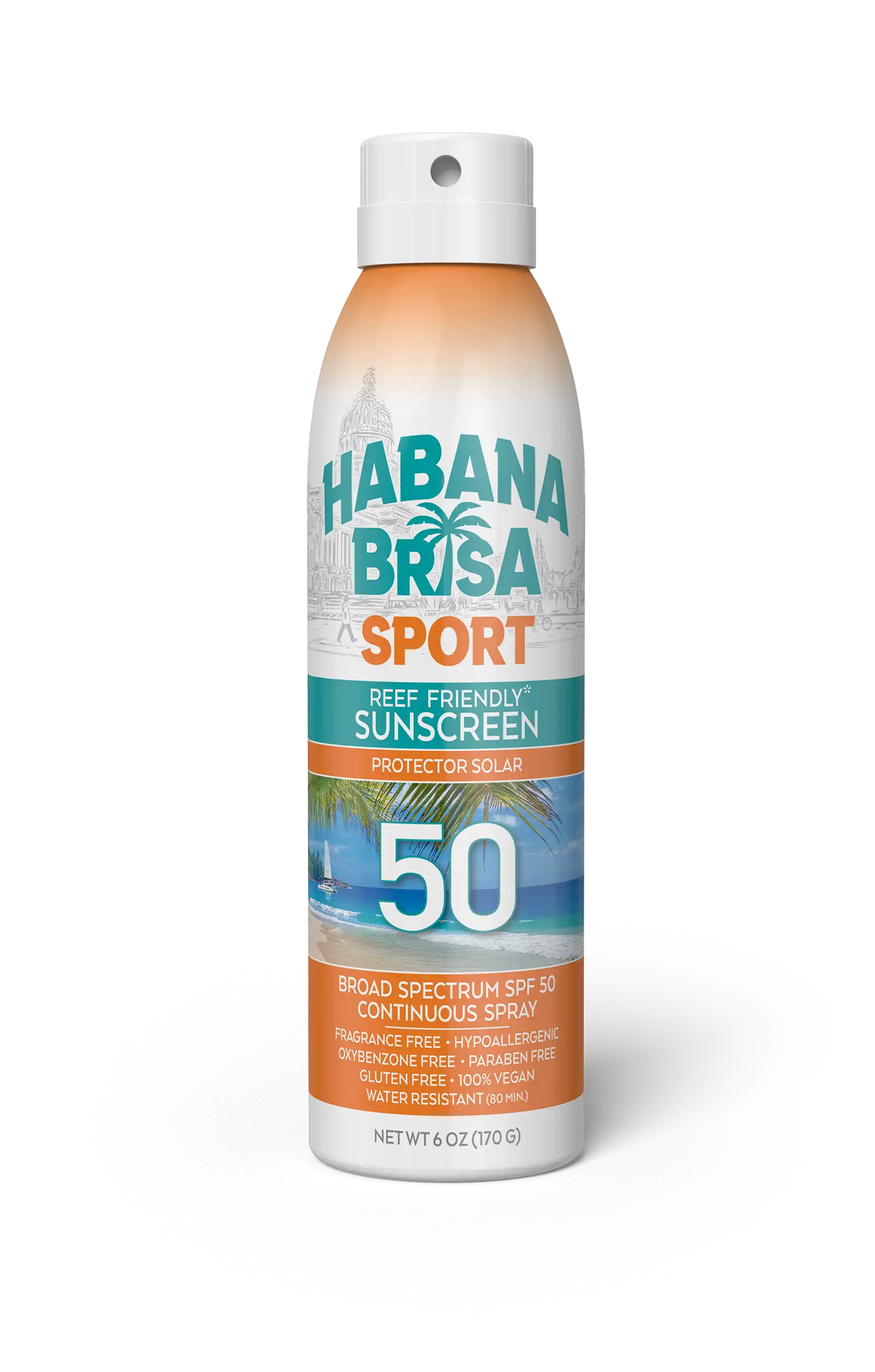 Habana Brisa Sport Sunscreen SPF 50 – Reef-Safe, Sweat-Resistant Spray for Athletes and Outdoor Use